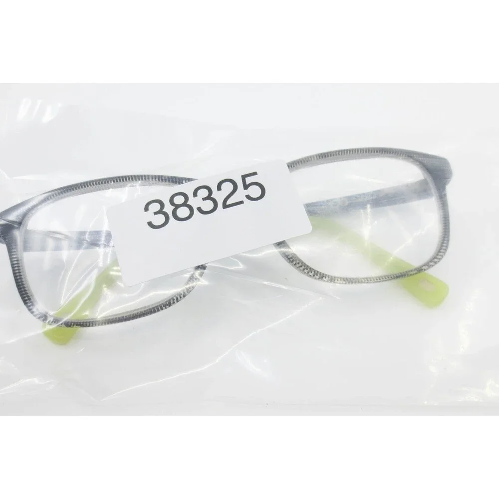Chromax Eyeglasses Grey Black Textured Rectangular Frames Lime Green Arms 38325